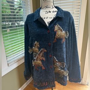 VTG Daniel K Horse Inspired Jacket  Women's US XL.